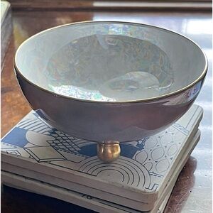Light Blue Porcelain Lustreware Nut Dish Finger Bowl Jewelry Candy Soap